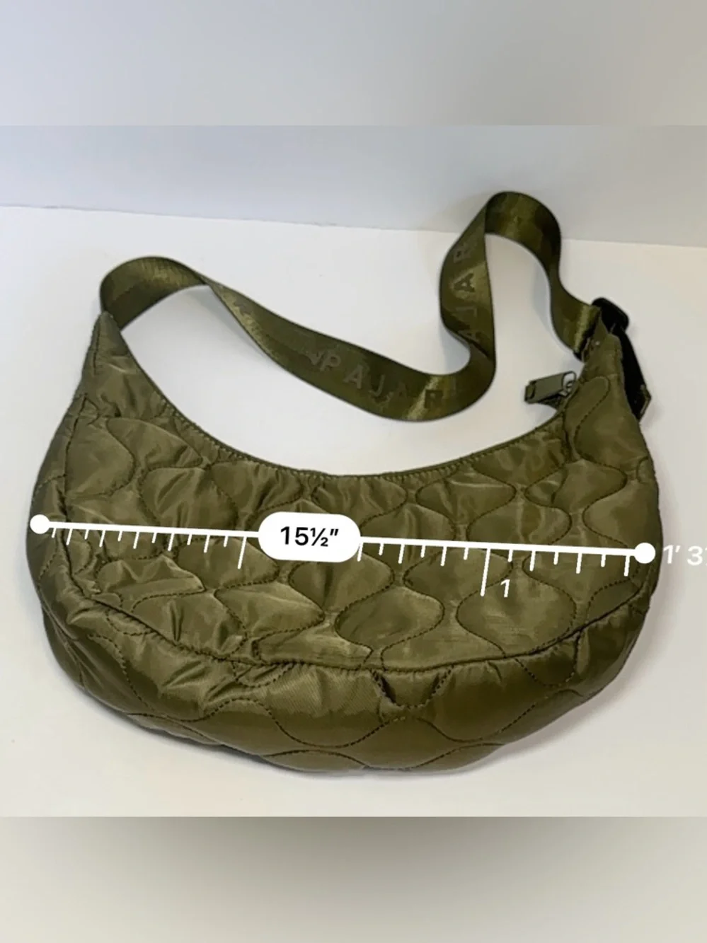 Pajar Asym Quilted Crossbody Forrest green/ orange - Picture 8 of 11